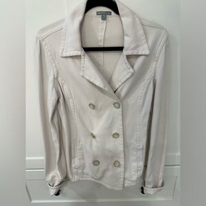 James Perse Double-Breasted Cream Pea Coat